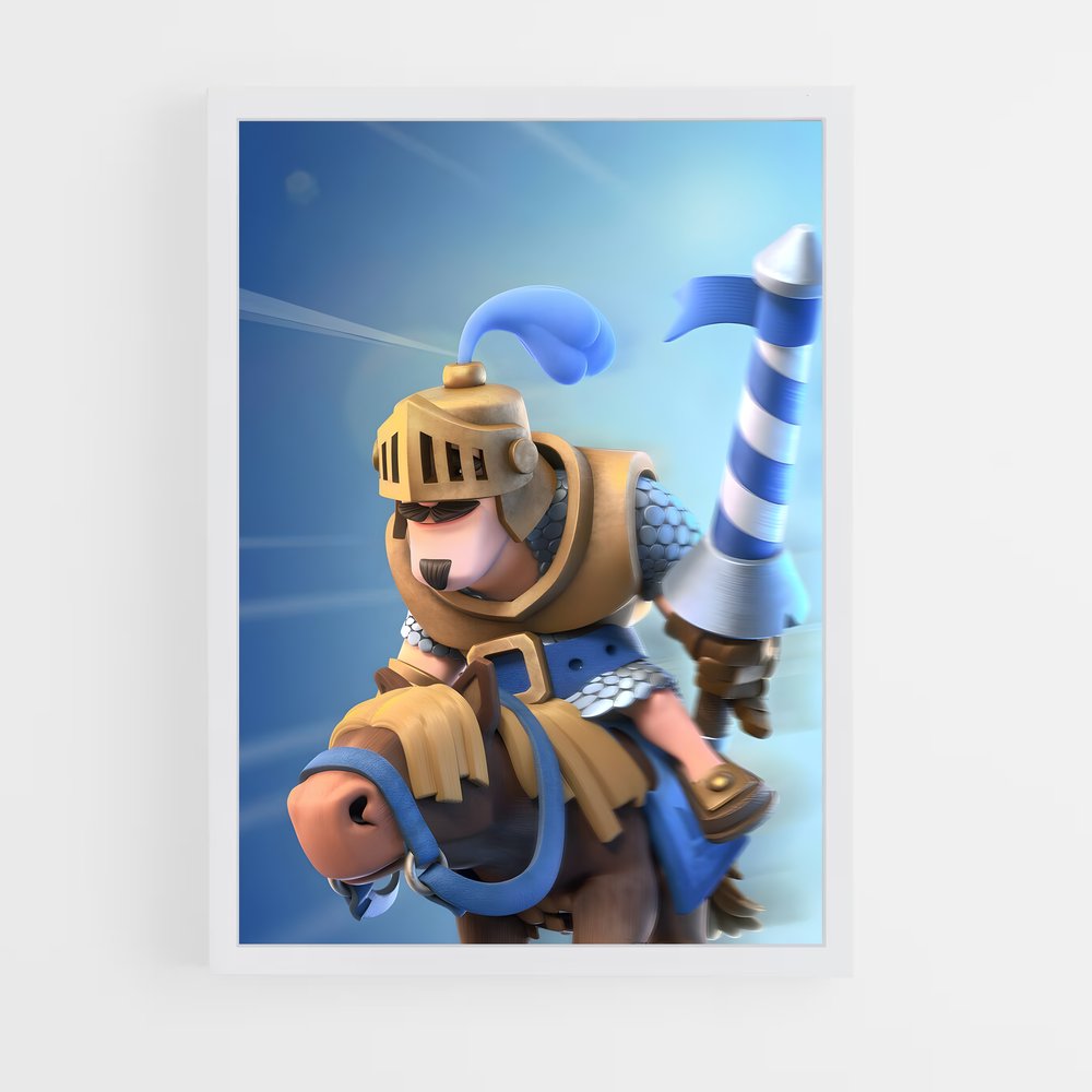 Poster Le Héros en Bleu – affiche Clash royale (vue 3)